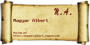 Magyar Albert névjegykártya