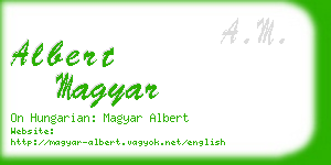 albert magyar business card